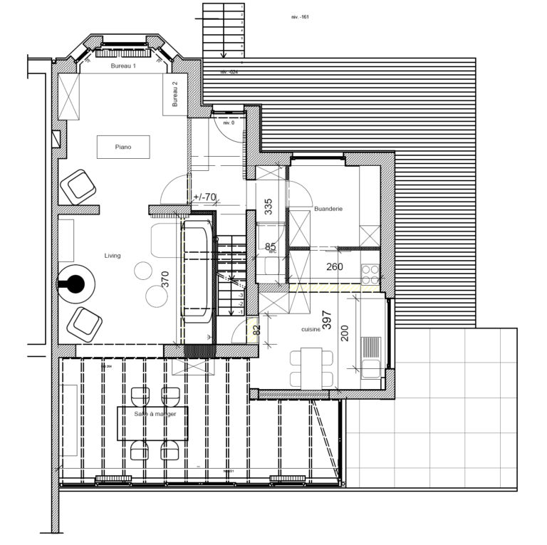 Plan aménagement intérieur maison unifamiliale